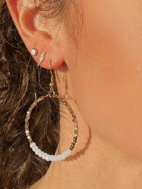 Dainty Diamond Lightening Bolt Stud Earring Screwback tragus Hypoallergenic stud